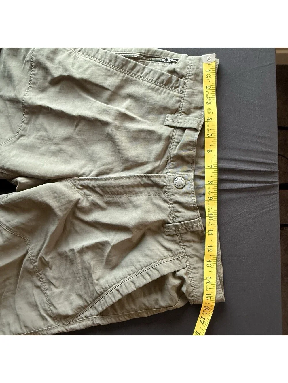 The North Face Men Hiking Cargo Short Size 32 Olive Green Nylon Zip